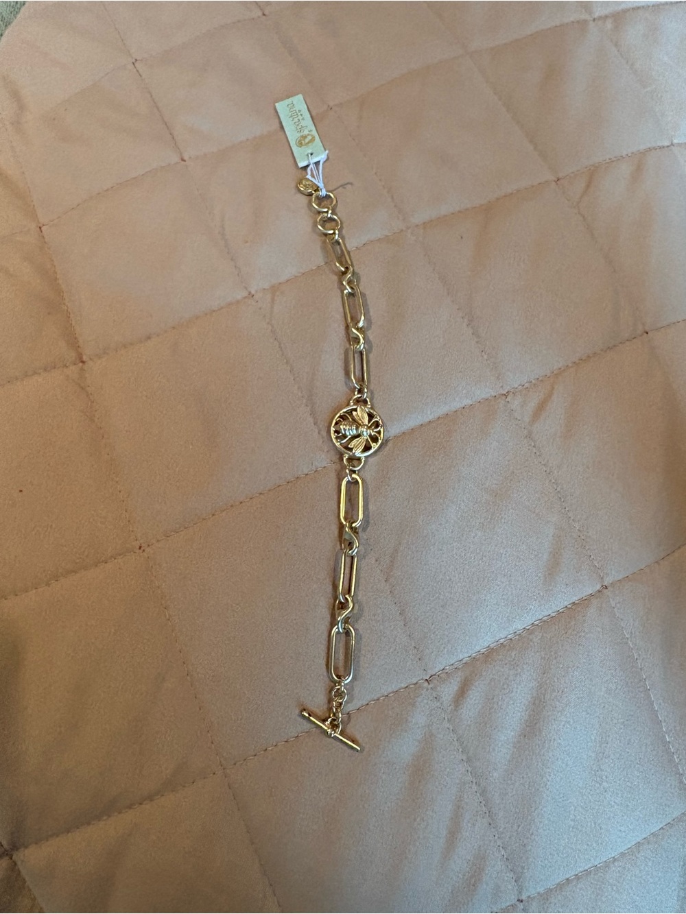 Spartina 449 Gold Link Bracelet with Honeybee Medallion